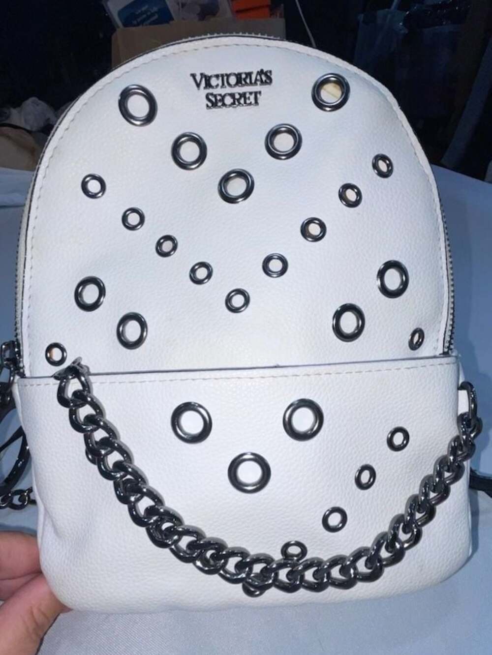 Victoria's Secret Grommet Small City Backpack in White